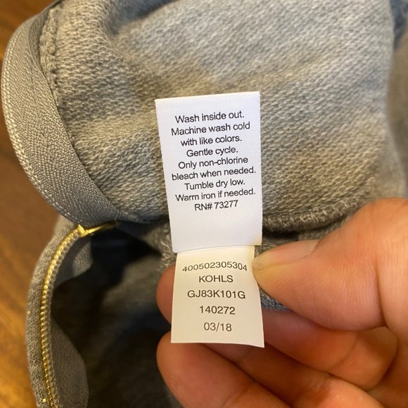 Jumping Beans Kids Charcoal Gray French Terry Hoodie with Gold Sparkly Glitter - Picture 8 of 8